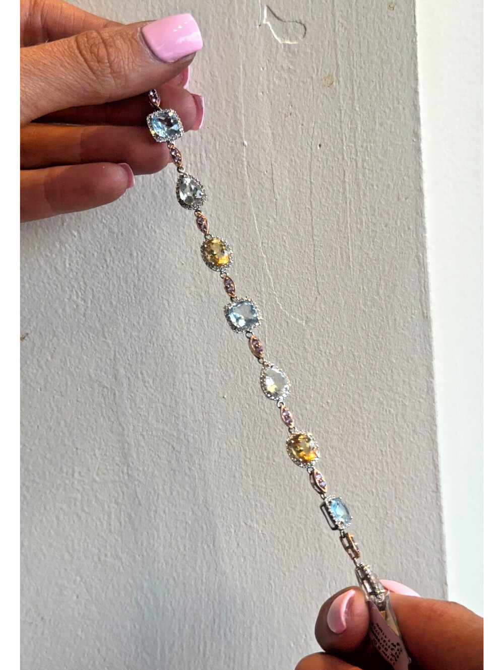 14K YELLOW GOLD BRACELET WITH STONES TCW 1.11